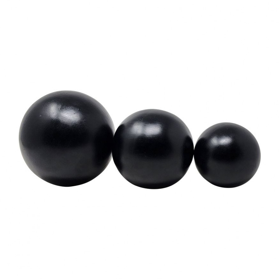 Sagebrook - 4"/5"/6" Wood Orbs (Set Of 3) in Black