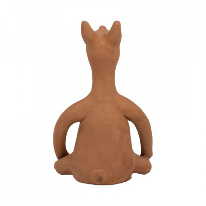 Sagebrook 9" Terracotta Om Yoga Bunny - Natural
