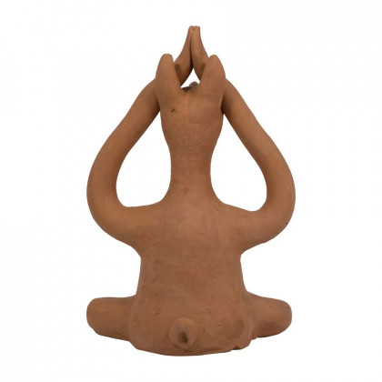 Sagebrook 10" Terracotta Salutation Yoga Bunny - Natural