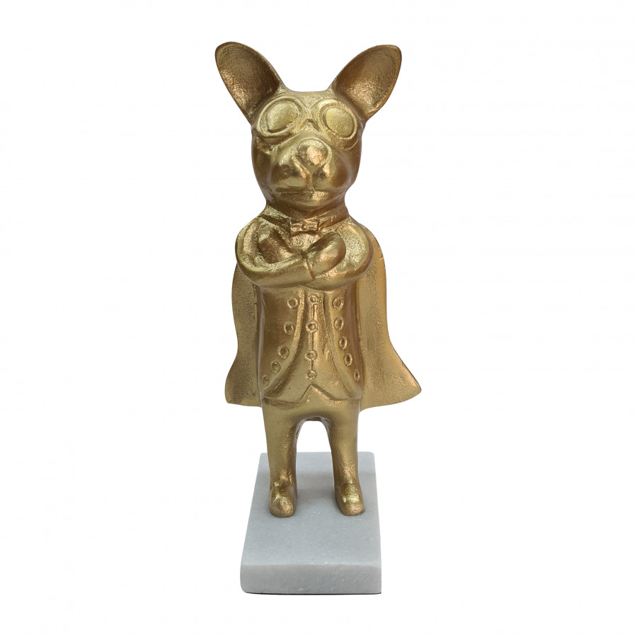 Sagebrook - 12" Metal Super Dog Decor in Gold