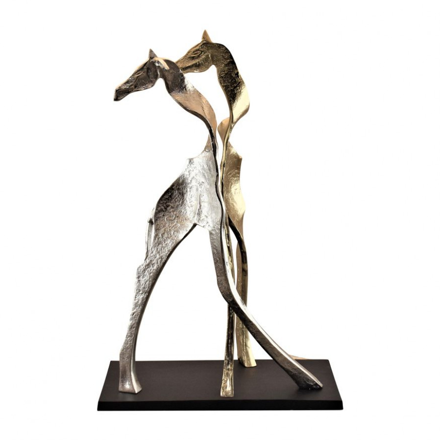 Sagebrook - 26" Metal Giraffe Sisters in Silver/Gold