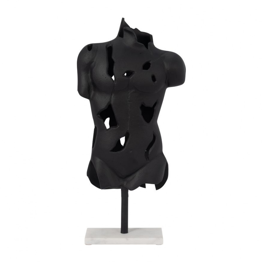 Sagebrook 23" Metal Cracked Bust On Stand - Black
