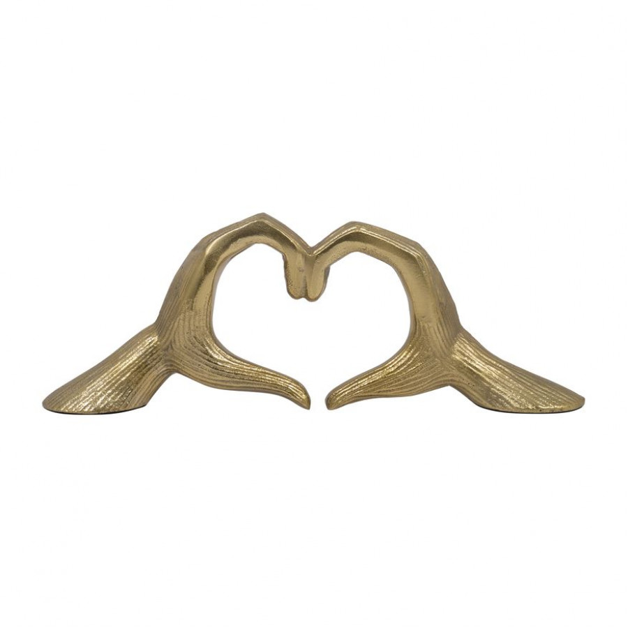 Sagebrook - 13" Metal Hand-heart Sculpture in Gold