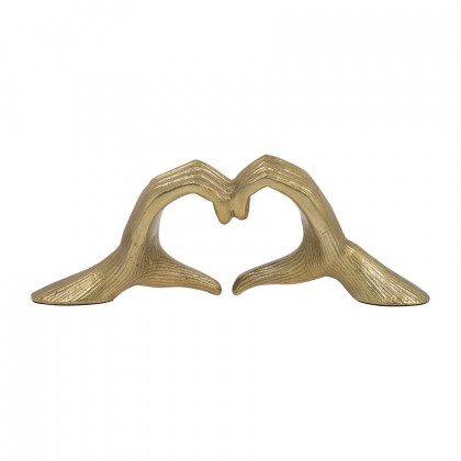 Sagebrook - 13" Metal Hand-heart Sculpture in Gold