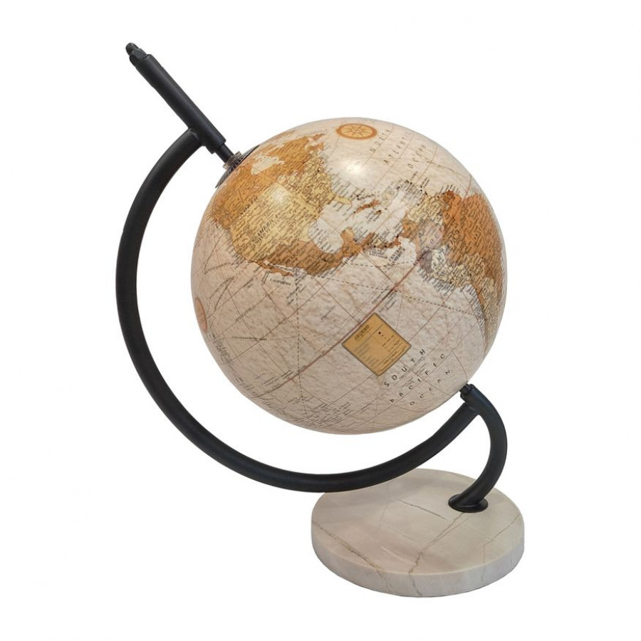 Sagebrook - 14" Globe On Marble Base in Ivory