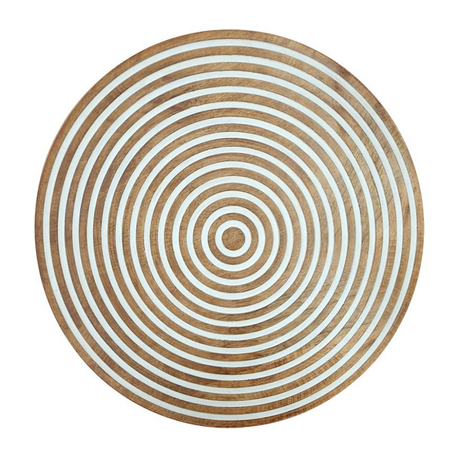 Sagebrook - 24" Ribbed Mango Wood Wall Disc
