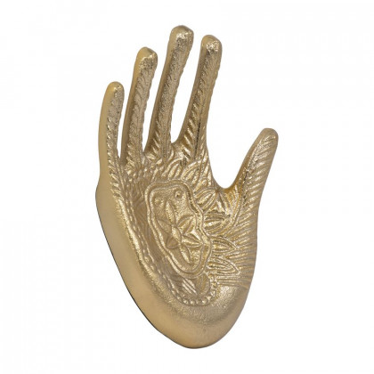 Sagebrook - 8" Metal Tattoo Hand Trinket Tray in Champagne