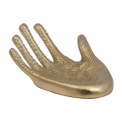 Sagebrook - 8" Metal Tattoo Hand Trinket Tray in Champagne