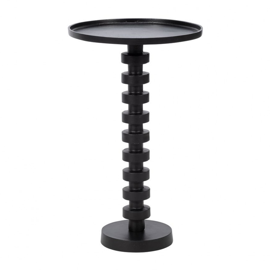 Sagebrook 25" Aluminum Stacked Disc Accent Table - Black