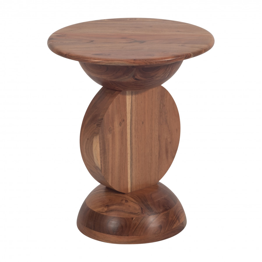 Sagebrook - 19" Solid Wood Disc On Dome Side Table in Natural