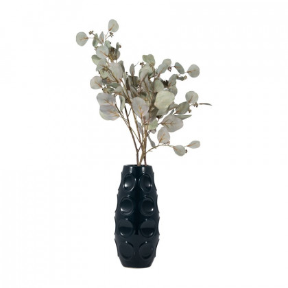 Sagebrook 13" Stoneware Circle Embossed Vase - Navy