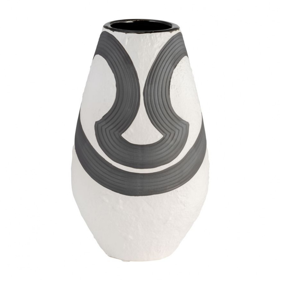 Sagebrook - 11" Stoneware Noir Vase in Black/White