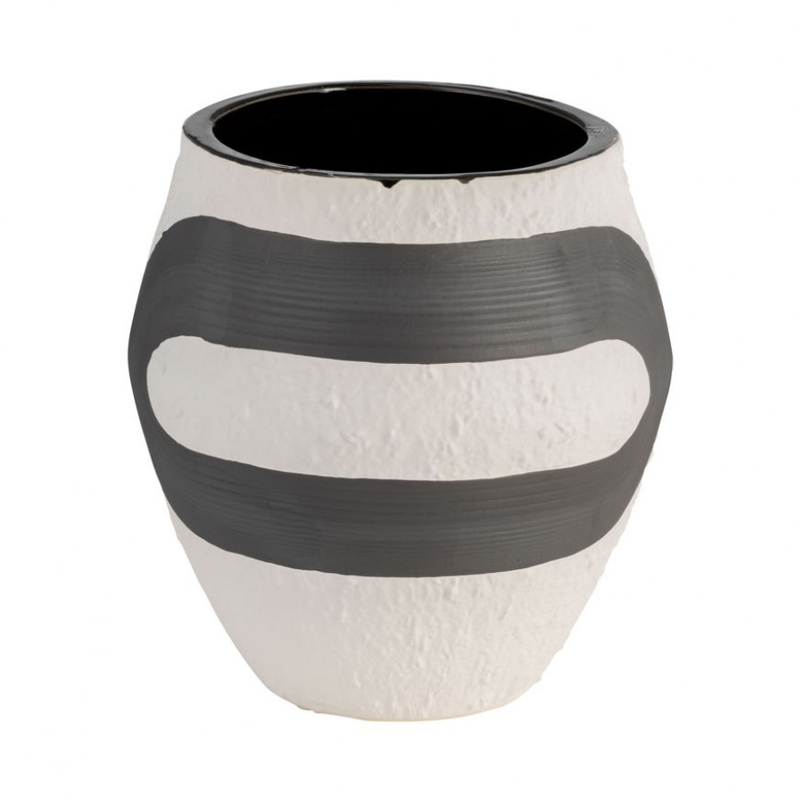 Sagebrook - 8" Stoneware Noir Vase in Black/White