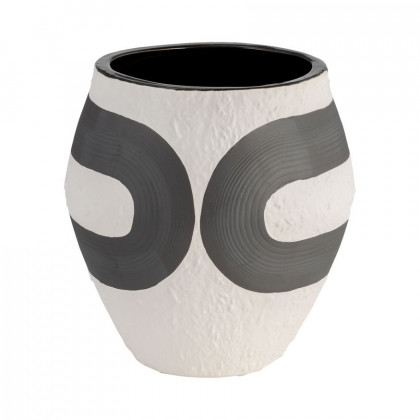 Sagebrook - 8" Stoneware Noir Vase in Black/White