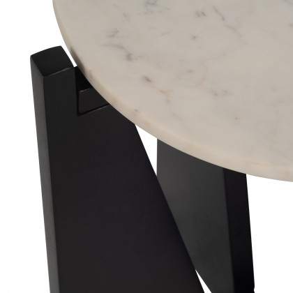 Sagebrook - 22" Wood/Marble Modern Side Table in Black