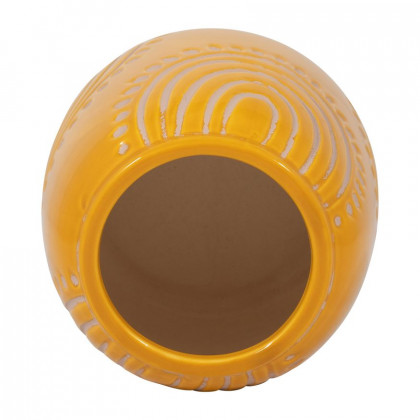 Sagebrook 6" Ceramic Tribal Arch Vase - Mustard/Tan