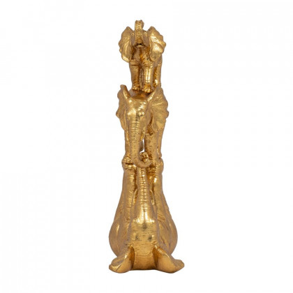 Sagebrook 10" Resin Stacked Playing Elephants - Gold