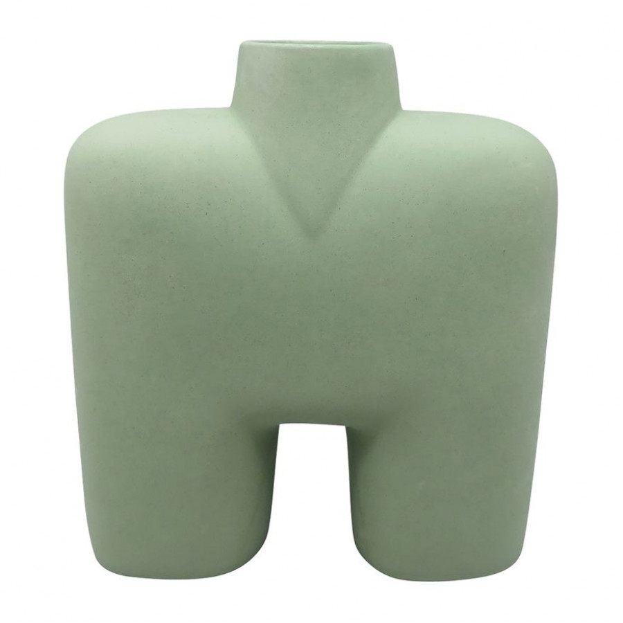 Sagebrook 9" Ceramic Square Shape Vase - Dark Sage