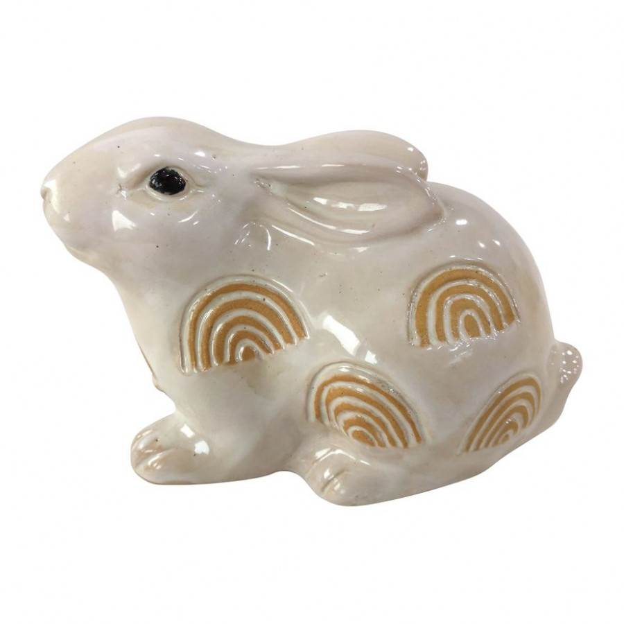Sagebrook - 5" Ceramic Bunny With Arch Design in Ivory