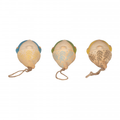 Sagebrook - Ceramic Gnome Bells (Set Of 3) in Multi-Color