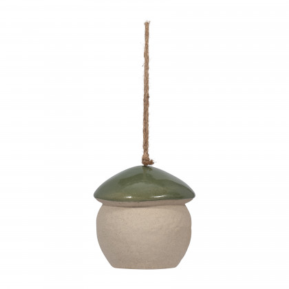 Sagebrook 6" Ceramic Round Bird Feeder - Green