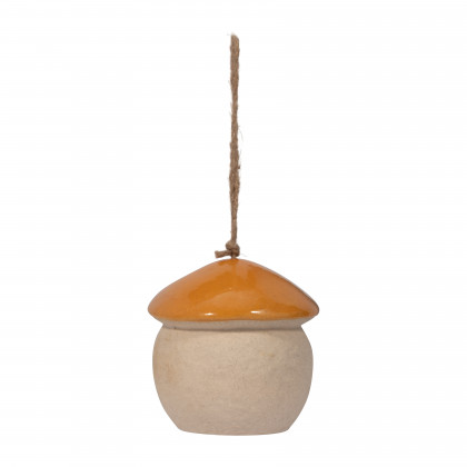 Sagebrook 6" Ceramic Round Bird Feeder - Dark Orange