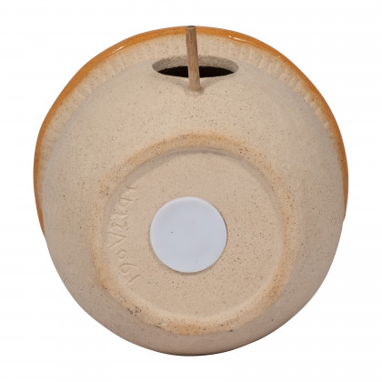 Sagebrook 6" Ceramic Round Bird Feeder - Dark Orange