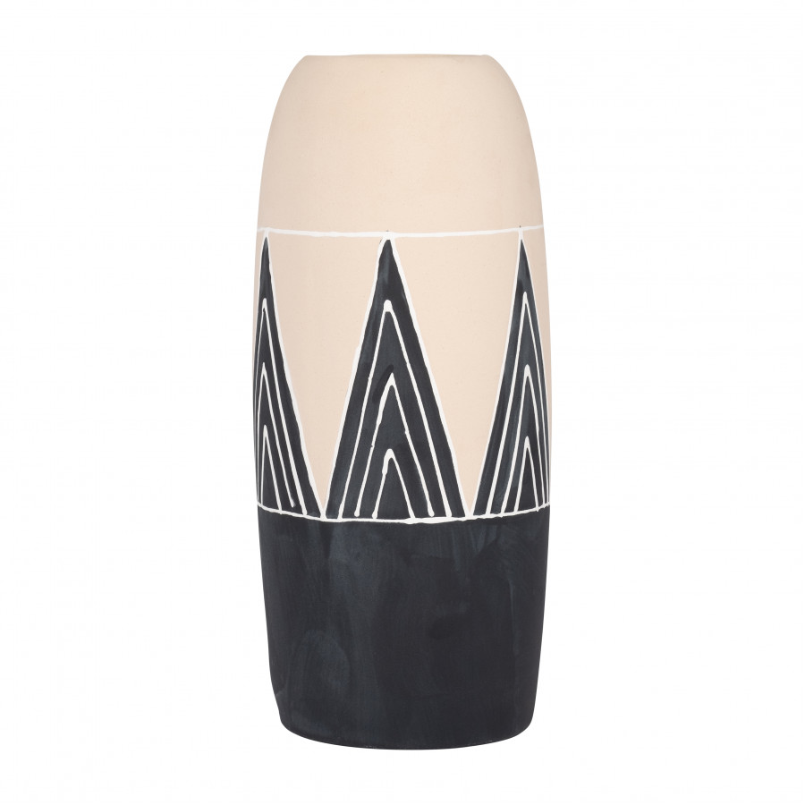 Sagebrook - 12" Porcelain Tahoe Vase in Blue/Natural