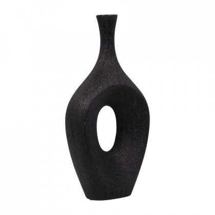 Sagebrook 19" Ceramic Beaded Open Cut Vase - Black