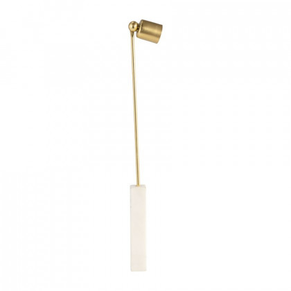 Sagebrook 12" Marble Round Candle Snuffer - Gold/White
