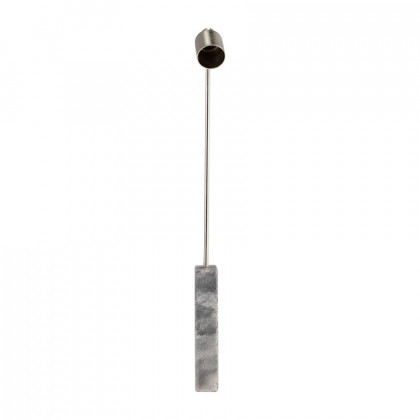 Sagebrook 12" Marble Round Candle Snuffer - Silver/Black
