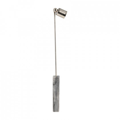 Sagebrook 12" Marble Round Candle Snuffer - Silver/Black