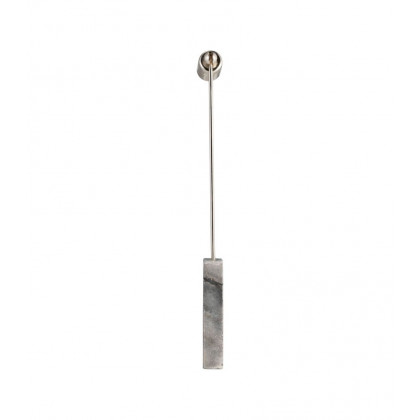 Sagebrook 12" Marble Round Candle Snuffer - Silver/Black