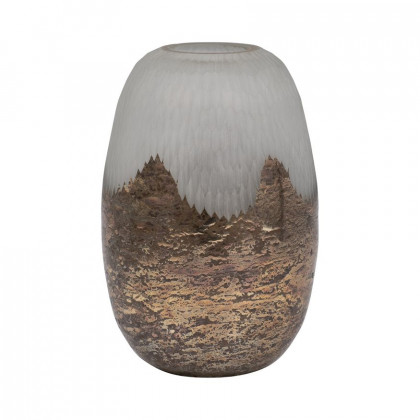 Sagebrook - 9" Glass Textured Vase With Foil