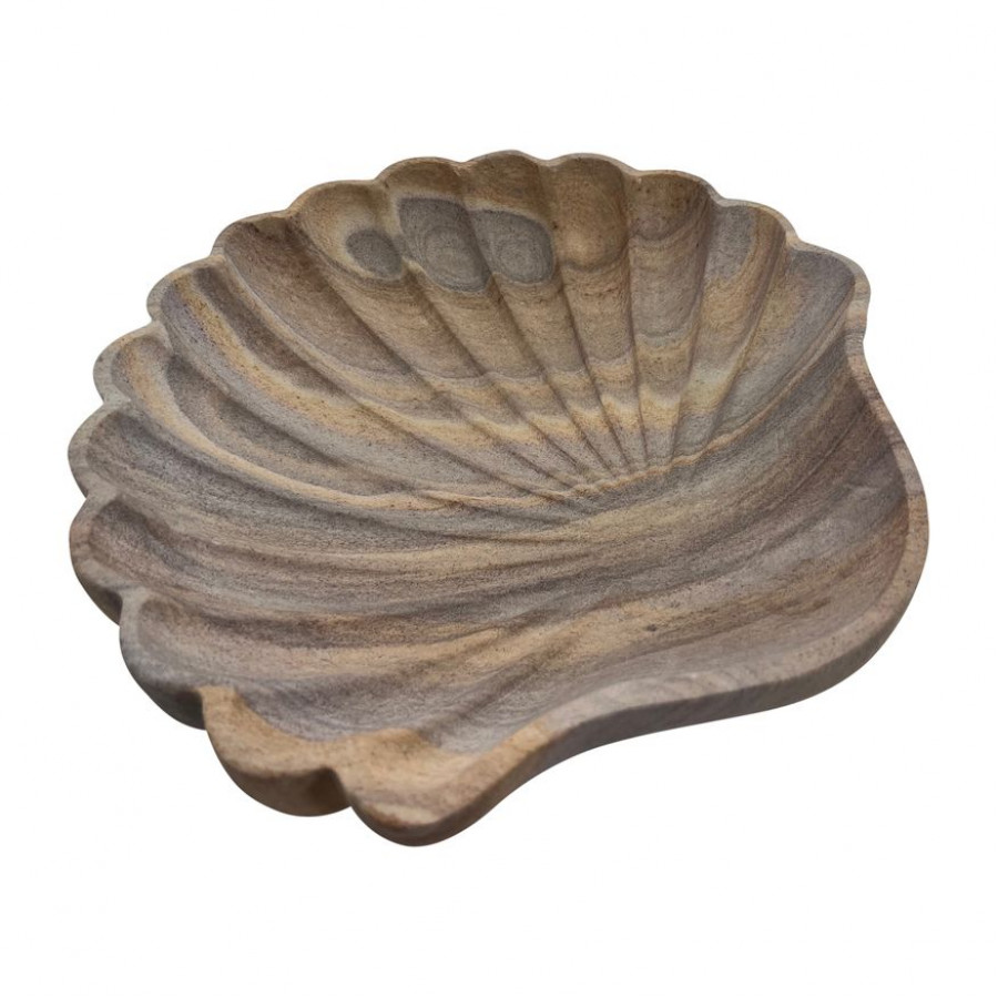 Sagebrook - 12" Stone Shell Decorative Plate in Natural
