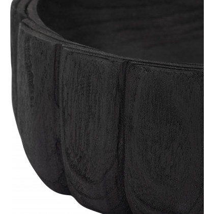 Sagebrook 9" Wood Scalloped Bowl - Black