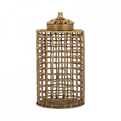 Sagebrook 18" Metal Lidded Jar - Gold