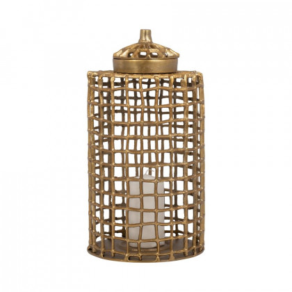 Sagebrook 18" Metal Lidded Jar - Gold
