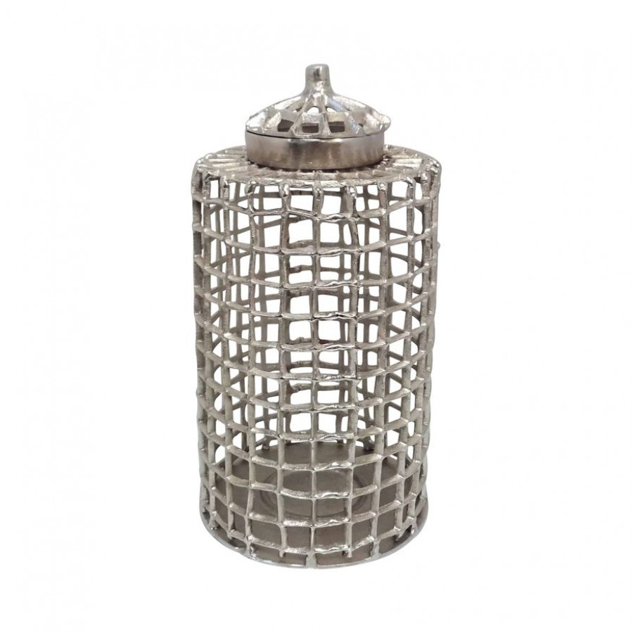 Sagebrook 18" Metal Lidded Jar - Silver