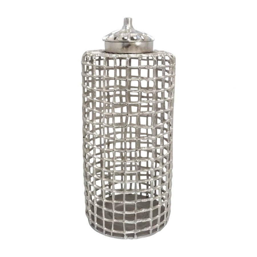 Sagebrook 23" Metal Lidded Jar - Silver