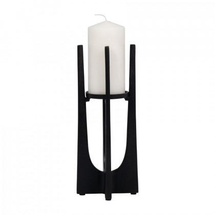 Sagebrook 12" Metal Pillar Candle Holder - Black