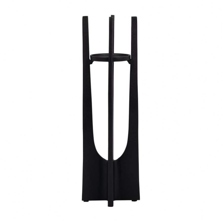 Sagebrook 16" Metal Pillar Candle Holder - Black
