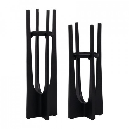 Sagebrook 16" Metal Pillar Candle Holder - Black