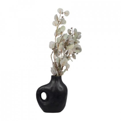 Sagebrook 11" Metal Hammerd Cut-out Vase - Black