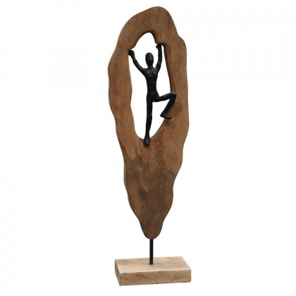 Sagebrook - 25" Wood Man Climbing On Log