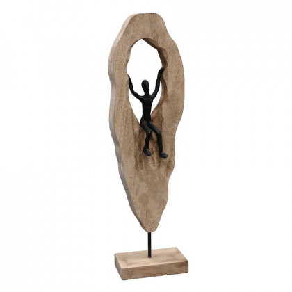 Sagebrook - 25" Wood Man Climbing On Log