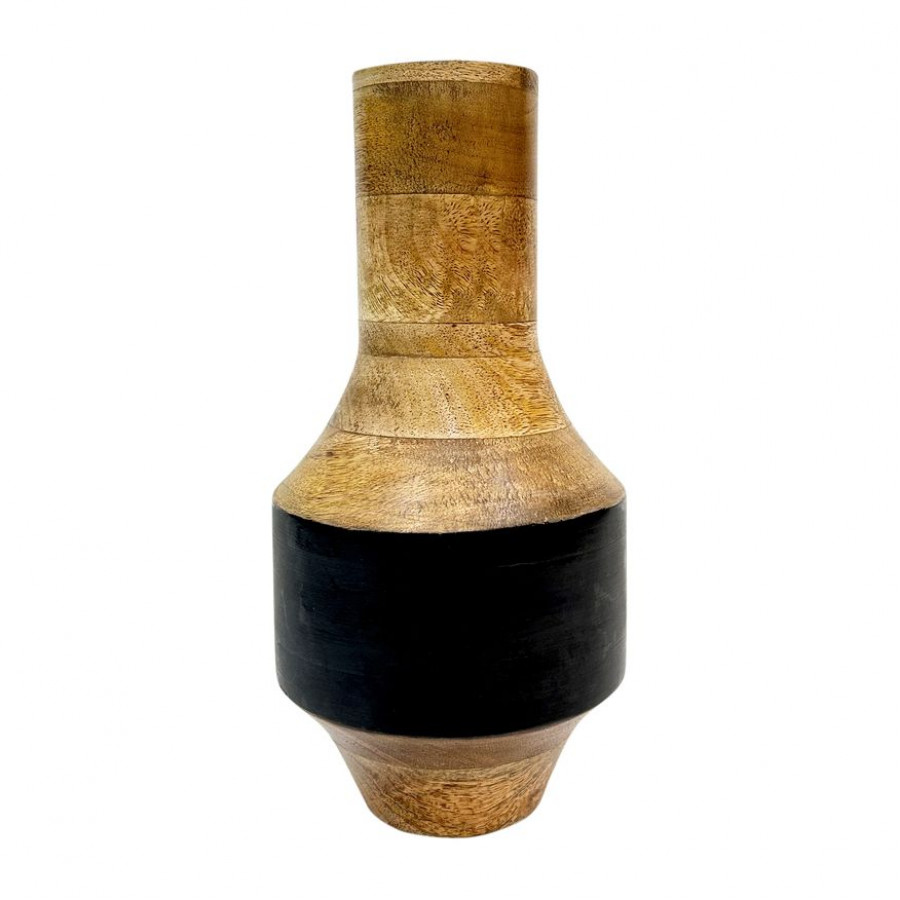 Sagebrook 11" Mango Wood 2-tone Vase - Brown/Black