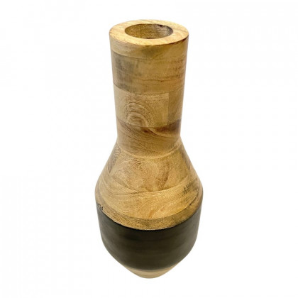 Sagebrook 15" Mango Wood 2-tone Vase - Brown/Black
