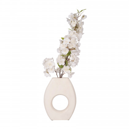 Sagebrook 10" Mango Wood Cut-out Vase - White