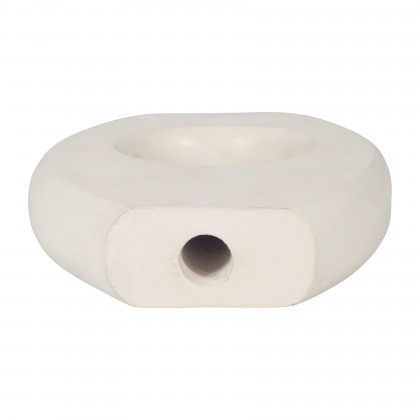Sagebrook 10" Mango Wood Cut-out Vase - White